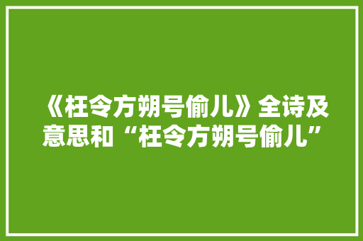 《枉令方朔号偷儿》全诗及意思和“枉令方朔号偷儿”的拼音注释 诗词鉴赏