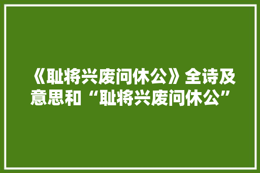 《耻将兴废问休公》全诗及意思和“耻将兴废问休公”的拼音注释