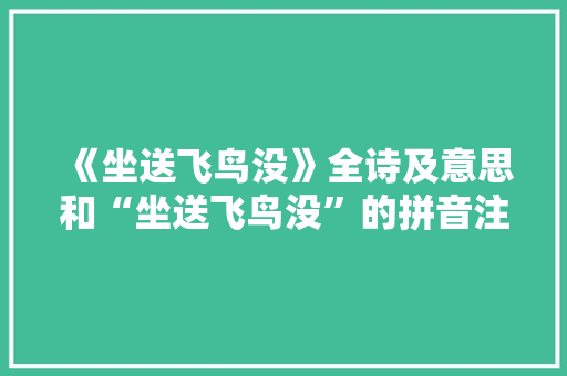 《坐送飞鸟没》全诗及意思和“坐送飞鸟没”的拼音注释