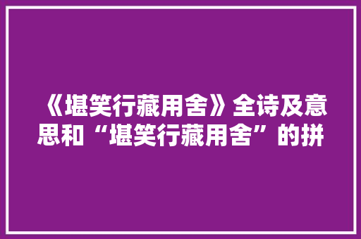 《堪笑行藏用舍》全诗及意思和“堪笑行藏用舍”的拼音注释