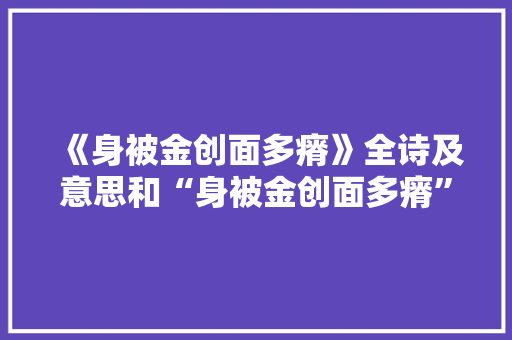 《身被金创面多瘠》全诗及意思和“身被金创面多瘠”的拼音注释 诗词鉴赏