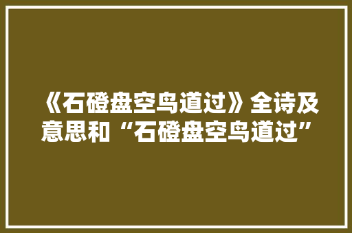 《石磴盘空鸟道过》全诗及意思和“石磴盘空鸟道过”的拼音注释
