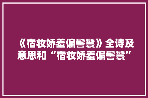 《宿妆娇羞偏髻鬟》全诗及意思和“宿妆娇羞偏髻鬟”的拼音注释