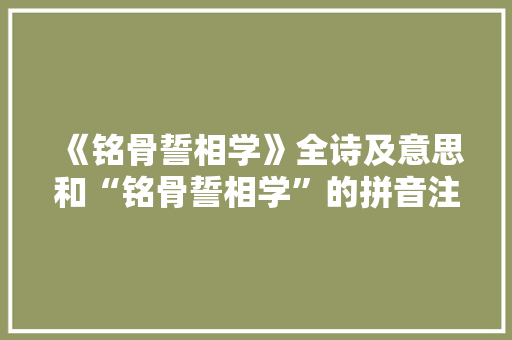《铭骨誓相学》全诗及意思和“铭骨誓相学”的拼音注释 诗词鉴赏