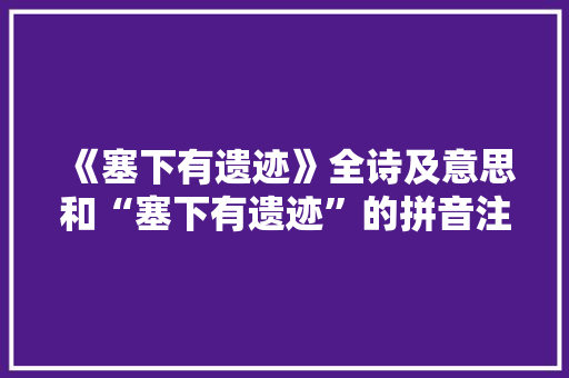 《塞下有遗迹》全诗及意思和“塞下有遗迹”的拼音注释