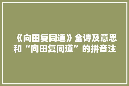 《向田复同道》全诗及意思和“向田复同道”的拼音注释 诗词鉴赏