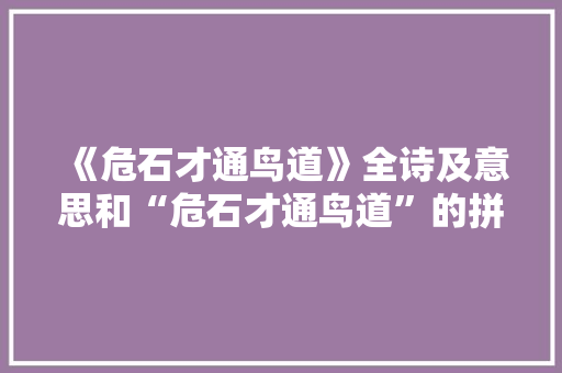《危石才通鸟道》全诗及意思和“危石才通鸟道”的拼音注释