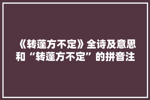 《转蓬方不定》全诗及意思和“转蓬方不定”的拼音注释