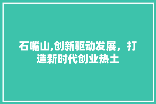 石嘴山,创新驱动发展，打造新时代创业热土