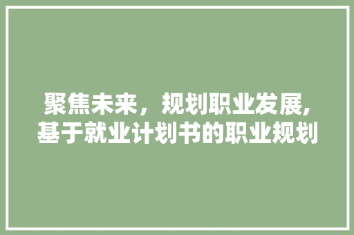 聚焦未来，规划职业发展,基于就业计划书的职业规划探索
