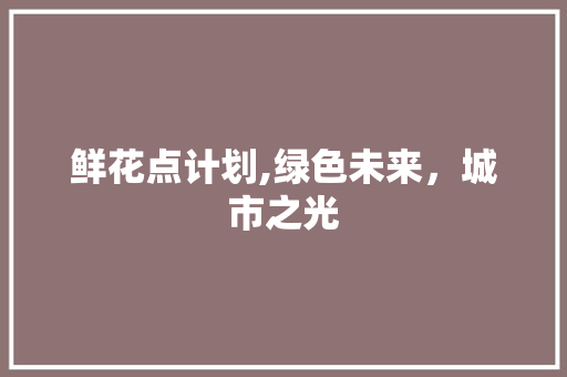 鲜花点计划,绿色未来，城市之光