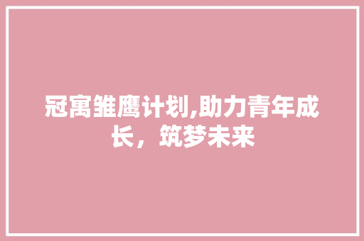 冠寓雏鹰计划,助力青年成长，筑梦未来