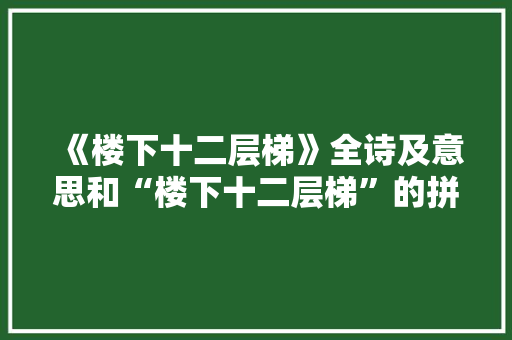 《楼下十二层梯》全诗及意思和“楼下十二层梯”的拼音注释