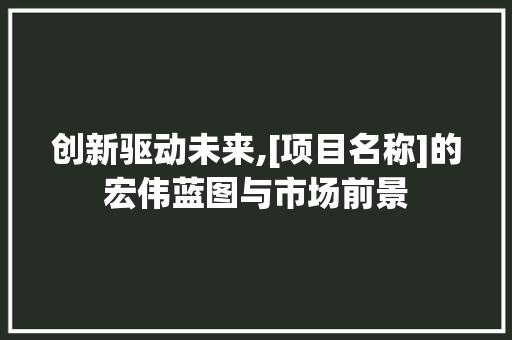 创新驱动未来,[项目名称]的宏伟蓝图与市场前景