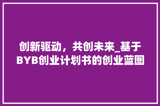 创新驱动，共创未来_基于BYB创业计划书的创业蓝图