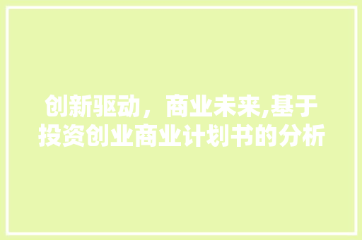 创新驱动，商业未来,基于投资创业商业计划书的分析与展望
