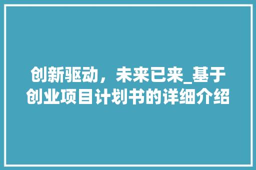 创新驱动，未来已来_基于创业项目计划书的详细介绍