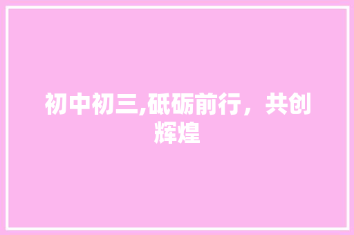 初中初三,砥砺前行，共创辉煌 社交媒体