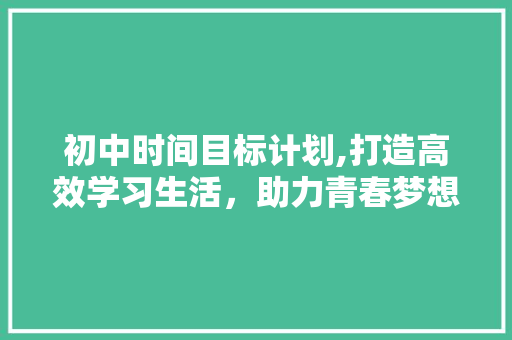 初中时间目标计划,打造高效学习生活，助力青春梦想起航