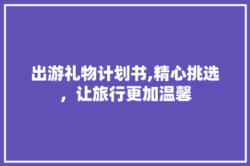 出游礼物计划书,精心挑选，让旅行更加温馨 项目报告