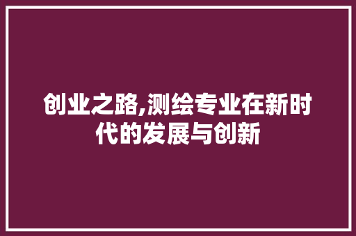 创业之路,测绘专业在新时代的发展与创新 社交媒体