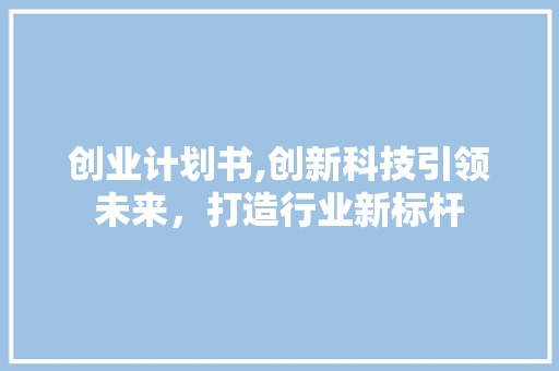 创业计划书,创新科技引领未来，打造行业新标杆