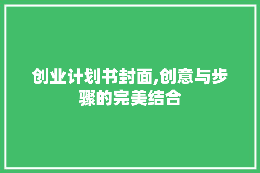 创业计划书封面,创意与步骤的完美结合