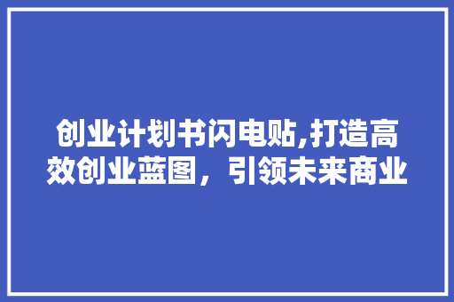 创业计划书闪电贴,打造高效创业蓝图，引领未来商业潮流