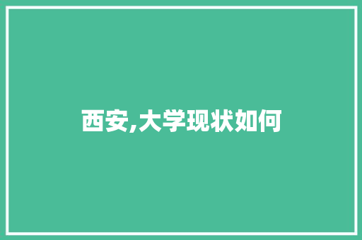西安,大学现状如何