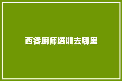 西餐厨师培训去哪里