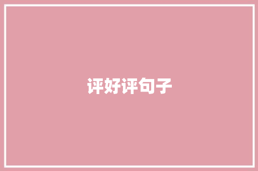 评好评句子