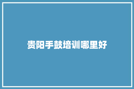 贵阳手鼓培训哪里好