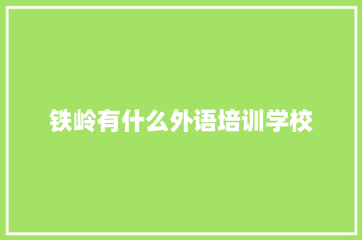 铁岭有什么外语培训学校
