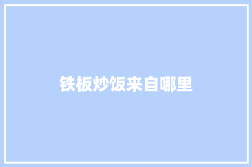 铁板炒饭来自哪里