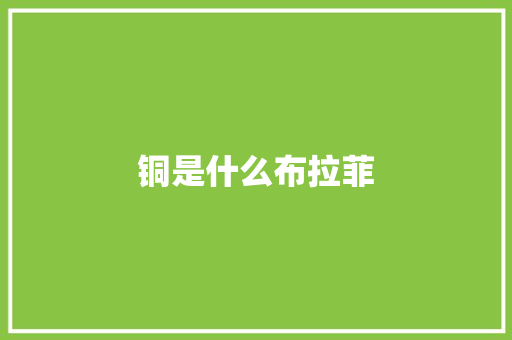 铜是什么布拉菲