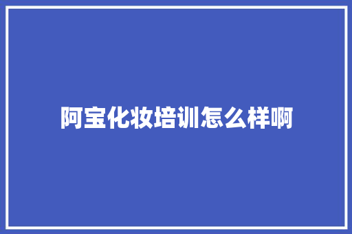 阿宝化妆培训怎么样啊