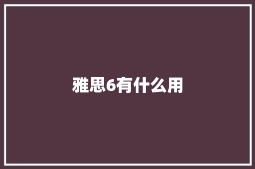 雅思6有什么用