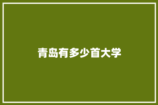 青岛有多少首大学