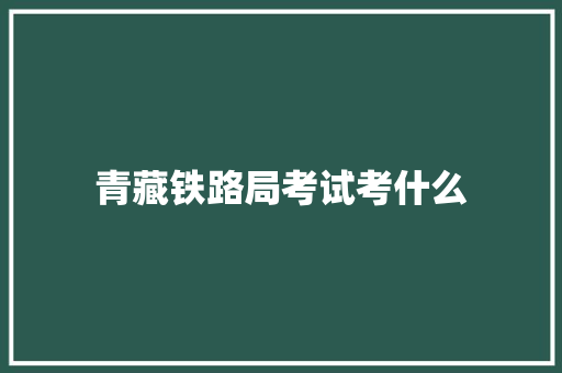 青藏铁路局考试考什么