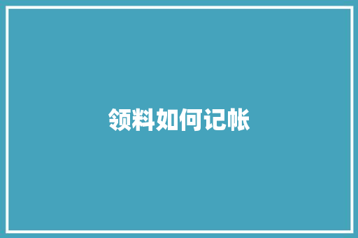 领料如何记帐