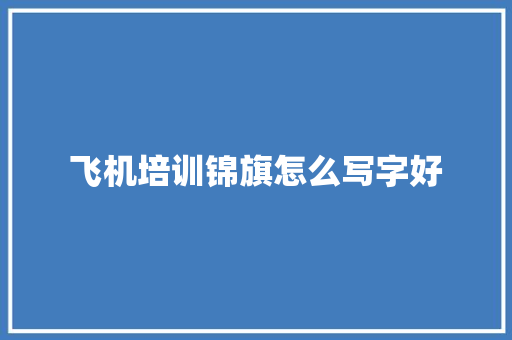 飞机培训锦旗怎么写字好