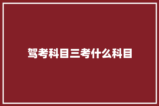 驾考科目三考什么科目