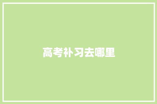 高考补习去哪里 工作总结