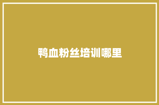 鸭血粉丝培训哪里