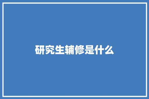 研究生辅修是什么