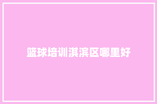 篮球培训淇滨区哪里好