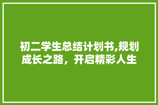 初二学生总结计划书,规划成长之路，开启精彩人生