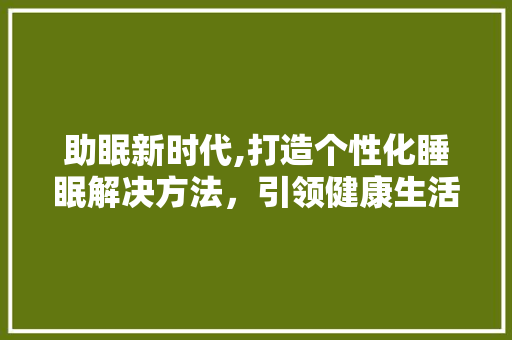 助眠新时代,打造个性化睡眠解决方法，引领健康生活新潮流