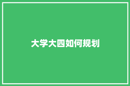 大学大四如何规划