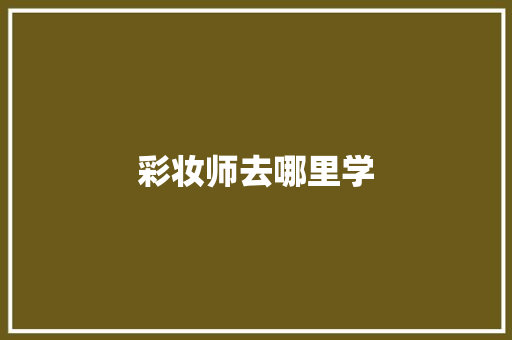 彩妆师去哪里学